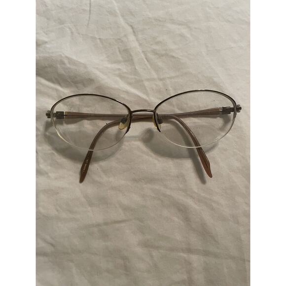 Celine Dion Eyes Beta Titanium Eyeglasses Frame Half Rimless 52-17-135 Rose Gold - Picture 1 of 6